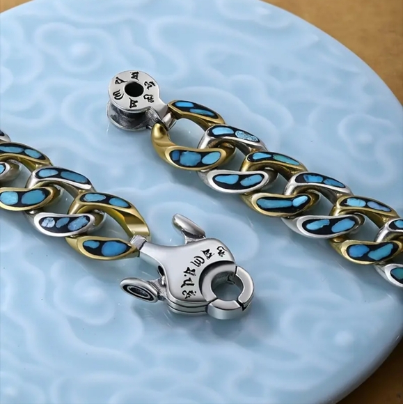 New! UNISEX Silver Plated Copper Fidget Spinner Bracelet. 8.5" - Picture 7 of 11